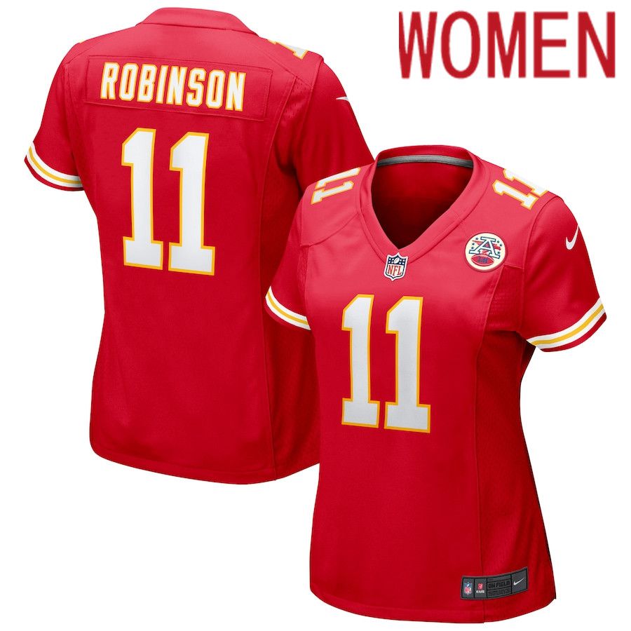 Women Kansas City Chiefs #11 Demarcus Robinson Nike Red Game NFL Jersey->women nfl jersey->Women Jersey